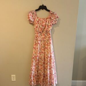 Trixxi Floral Maxi Dress in Pink and White